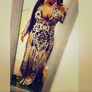 Sequins Blk/RseGold Dress